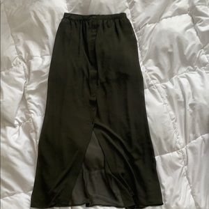 Army green maxi skirt!